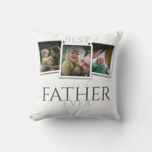 3 Bilder Collage Papa Familie unvergesslicher Vate Kissen