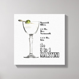 3 bis 1 (Nass) Martini Cocktail Rezept Art 12 "x12 Leinwanddruck