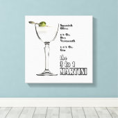 3 bis 1 (Nass) Martini Cocktail Rezept Art 12 "x12 Leinwanddruck (Insitu (Holzboden))
