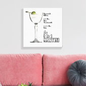 3 bis 1 (Nass) Martini Cocktail Rezept Art 12 "x12 Leinwanddruck (Insitu (Wohnzimmer))