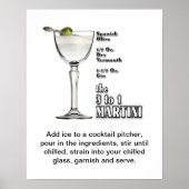 3 bis 1 (Nass) Martini Cocktail Rezept Art 16 "x20 Poster (Vorne)