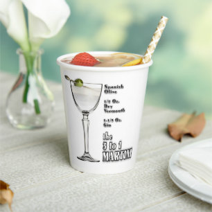 3 bis 1 (Nass) Martini Cocktail Rezeption Art: Pappbecher