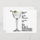 3 bis 1 (Nass) Martini Cocktail Rezeption Art: Postkarte (Vorne/Hinten)