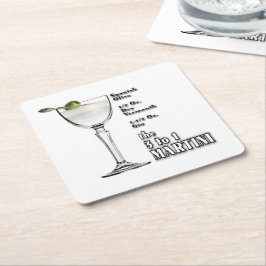 3 bis 1 (Nass) Martini Cocktail Rezeption Art: Rechteckiger Pappuntersetzer