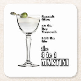 3 bis 1 (Nass) Martini Cocktail Rezeption Art: Rechteckiger Pappuntersetzer