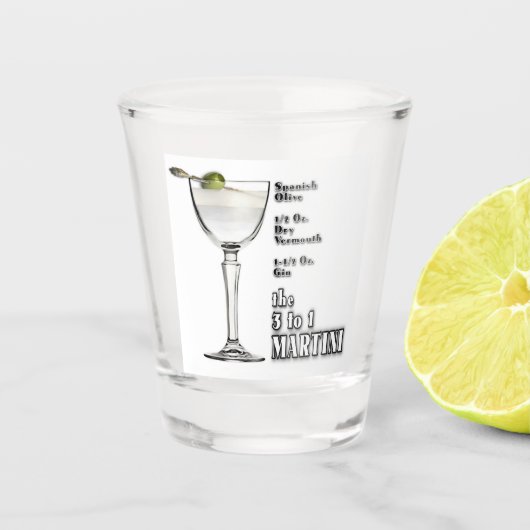 3 bis 1 (Nass) Martini Cocktail Rezeption Art: Schnapsglas (Vorderseite)