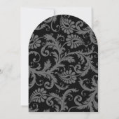 3 Black Candelierers Shadow Damask Wedding Einladung (Rückseite)
