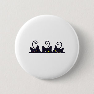 3 Black Cats Funny Cat Liebhaber Design Frauen Män Button