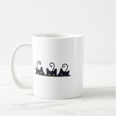3 Black Cats Funny Cat Liebhaber Design Frauen Män Kaffeetasse (Links)