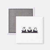 3 Black Cats Funny Cat Liebhaber Design Frauen Män Magnet (Vorderseite/Rückseite)