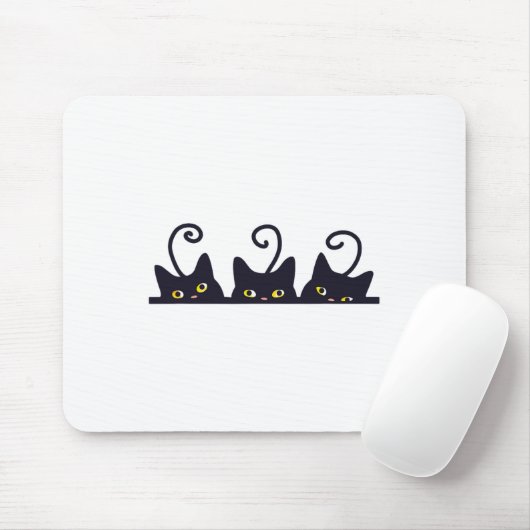 3 Black Cats Funny Cat Liebhaber Design Frauen Män Mousepad (Mit Mouse)
