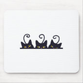 3 Black Cats Funny Cat Liebhaber Design Frauen Män Mousepad (Vorne)