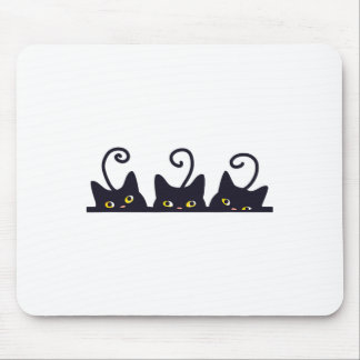 3 Black Cats Funny Cat Liebhaber Design Frauen Män Mousepad