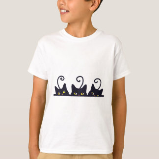 3 Black Cats Funny Cat Liebhaber Design Frauen Män T-Shirt