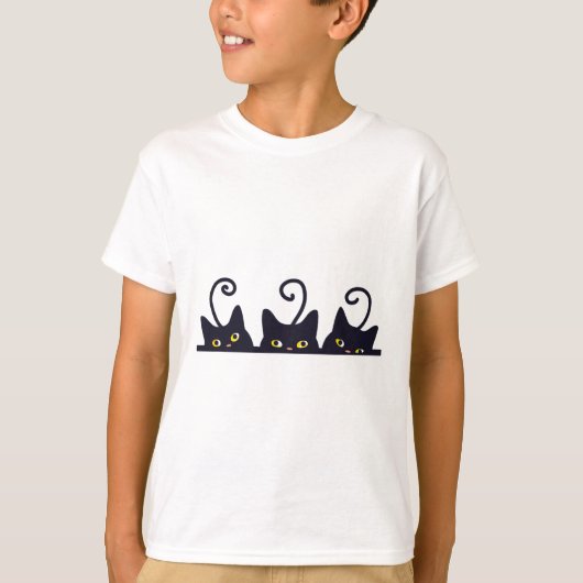 3 Black Cats Funny Cat Liebhaber Design Frauen Män T-Shirt (Vorderseite)