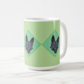 3 Black German Shepherds Green Diamond Tasse (VorderseiteRechts)