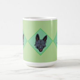 3 Black German Shepherds Green Diamond Tasse