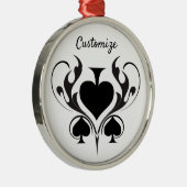 3 Black Spades Tribal Thunder_Cove Ornament Aus Metall (Rechts)