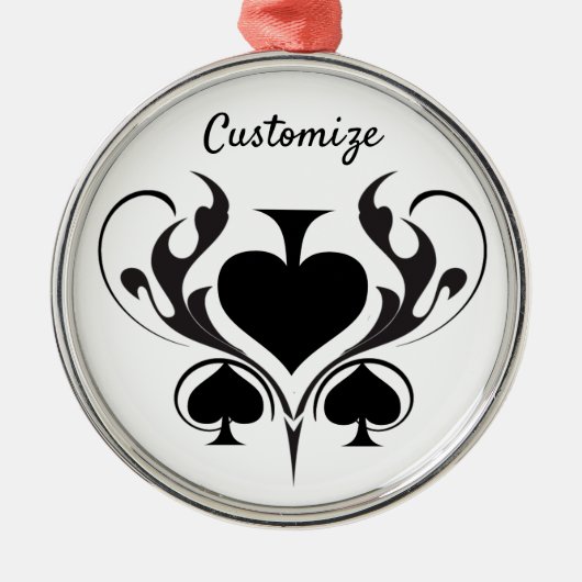 3 Black Spades Tribal Thunder_Cove Ornament Aus Metall (Vorne)