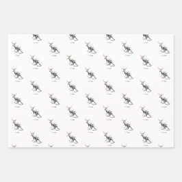 3 Blatt Funny Aussie Rudolf Xmas Verpackung