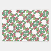 3 Blatt Geschenkpapier Wrap Papier Holly Jolly (Vorderseite 3)