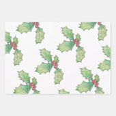 3 Blatt Geschenkpapier Wrap Papier Holly Jolly (Vorderseite)