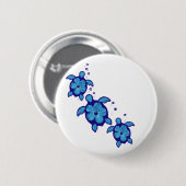 3 blaue Honu Schildkröten Button (Vorne & Hinten)