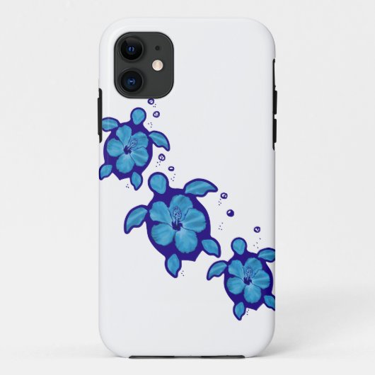 3 blaue Honu Schildkröten Case-Mate iPhone Hülle (Rückseite)