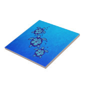 3 blaue Honu Schildkröten Fliese (Seite)
