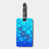 3 blaue Honu Schildkröten Gepäckanhänger (Rückseite vertikal)