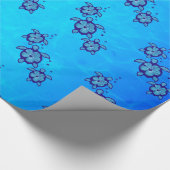 3 blaue Honu Schildkröten Geschenkpapier (Ecke)