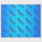 3 blaue Honu Schildkröten Geschenkpapier (Flach)