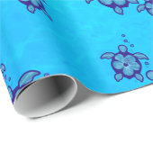 3 blaue Honu Schildkröten Geschenkpapier (Rolleneckpunkt)