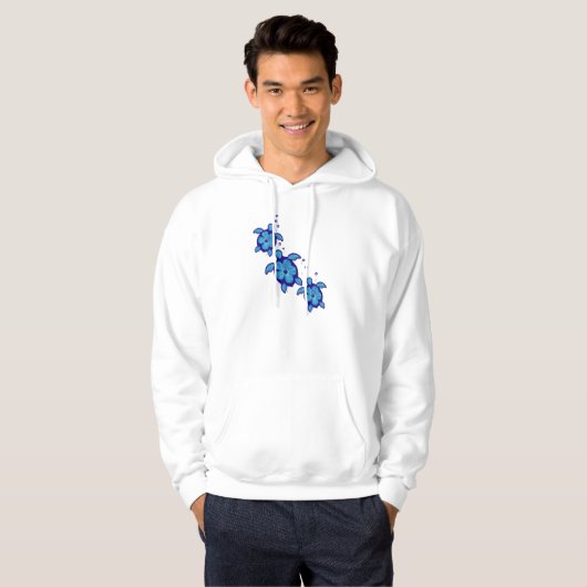 3 blaue Honu Schildkröten Hoodie (Vorne ganz)