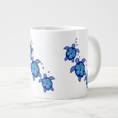 3 blaue Honu Schildkröten Jumbo-Tasse (Vorderseite Rechts)