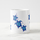 3 blaue Honu Schildkröten Jumbo-Tasse (Vorderseite)