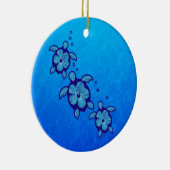 3 blaue Honu Schildkröten Keramik Ornament (Rechts)