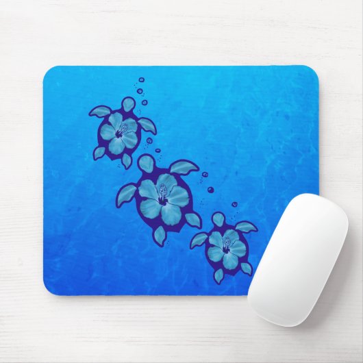 3 blaue Honu Schildkröten Mousepad (Mit Mouse)