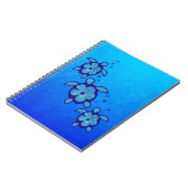 3 blaue Honu Schildkröten Notizblock (Linke Seite)