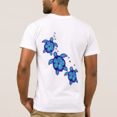 3 blaue Honu Schildkröten T-Shirt (Rückseite)