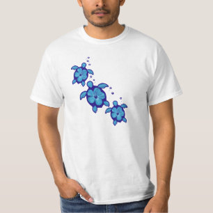 3 blaue Honu Schildkröten T-Shirt