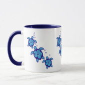 3 blaue Honu Schildkröten Tasse (Links)