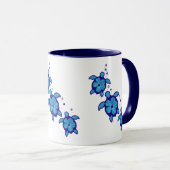3 blaue Honu Schildkröten Tasse (VorderseiteRechts)