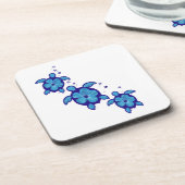 3 blaue Honu Schildkröten Untersetzer (Linke Seite)