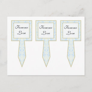 3 Blaue/weiße Damaskus-Hochzeitscupkuchen Postkarte