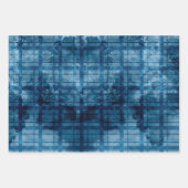 3 Blaues Kariertes Männergeschenk - Besondere Anla Geschenkpapier Set (Vorderseite 3)