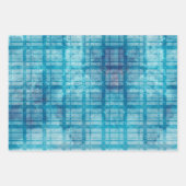 3 Blaues Kariertes Männergeschenk - Besondere Anla Geschenkpapier Set (Vorderseite 2)