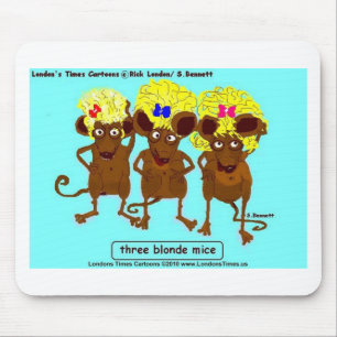 3 blonde Mäuse Lustige T-Shirts Tassen Karten & Ge Mousepad