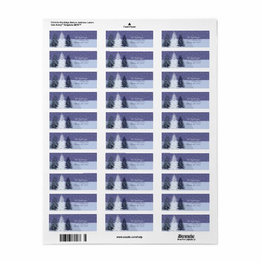 3 Blue Christmas Trees Rücksendeadresse (Vorne)