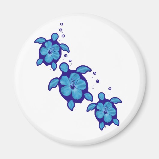 3 Blue Honu Turtles Magnet (Vorne)